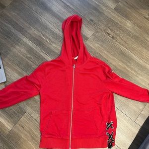 Fox Brand Red Solid Zip Up Jacket